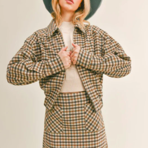 Sage The Label Lilith Plaid Bomber