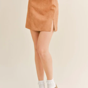 Sage The Label She's Magic Suede Camel Mini Skirt