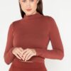 C'est Moi Crop Mock Neck Top