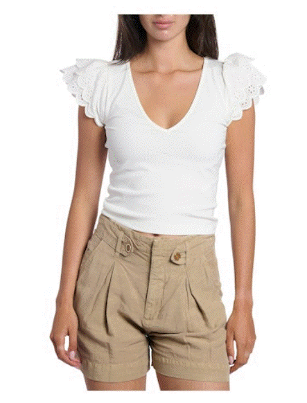 Guess SS Dahlia Sangallo Rib Top