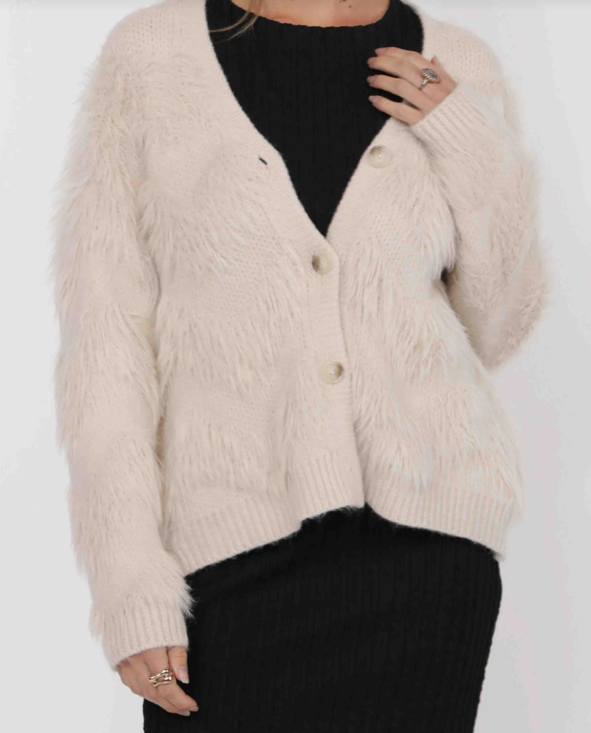 Sage The Label Delia Feather Stripe Cardi