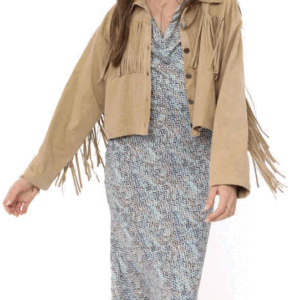 Sadie and Sage The Groove Faux Suede Fringe Jacket