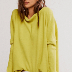 Free People Latte Blues Thermal Top