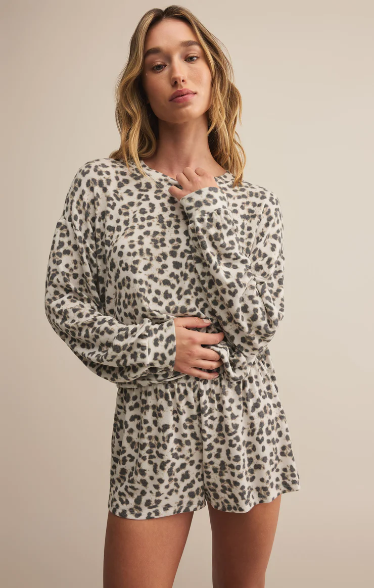 Z Supply Luxe Leopard LS Top