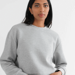 Brunette The Label Waffle Boxy Top