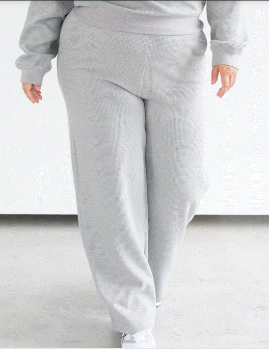 Brunette The Label Waffle Wide Leg Pant