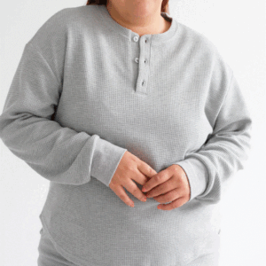 Brunette The Label Waffle Henley Top