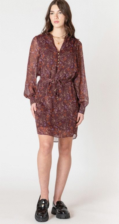 Dex Belted Button Detail Dress