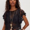 Free People Lunar Ash Lace Top