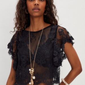 Free People Lunar Ash Lace Top