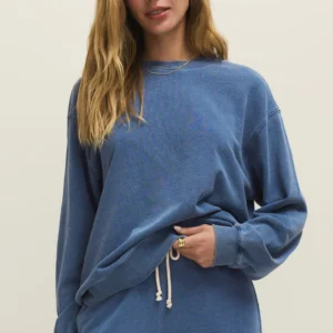 Z Supply Boyfriend Denim Sweatshirt