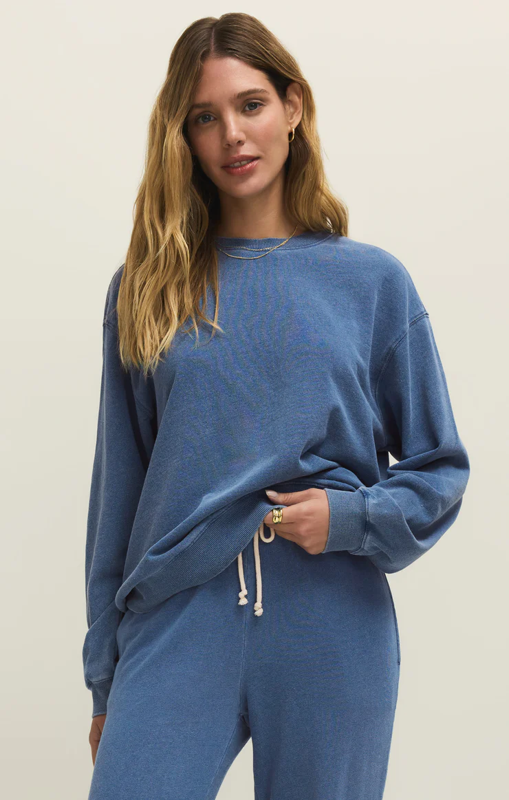 Z Supply Boyfriend Denim Sweatshirt