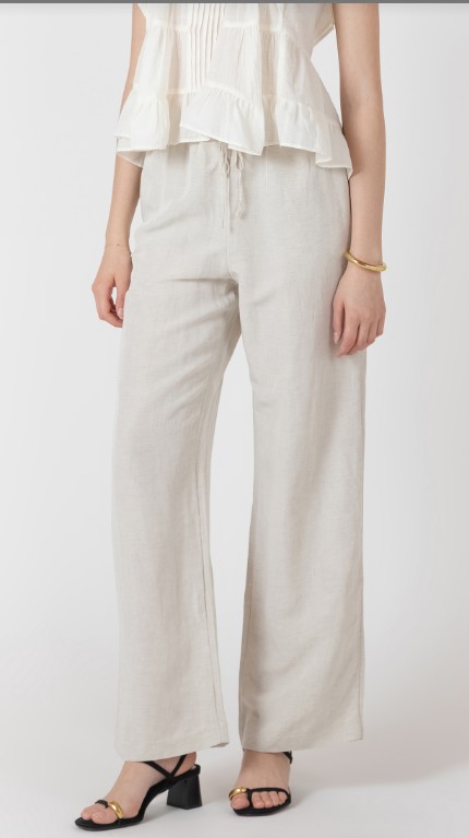 Dex Elastic Waist Linen Pant