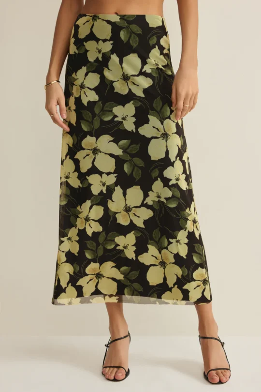 Z Supply Eda Ren Floral Mesh Maxi Skirt