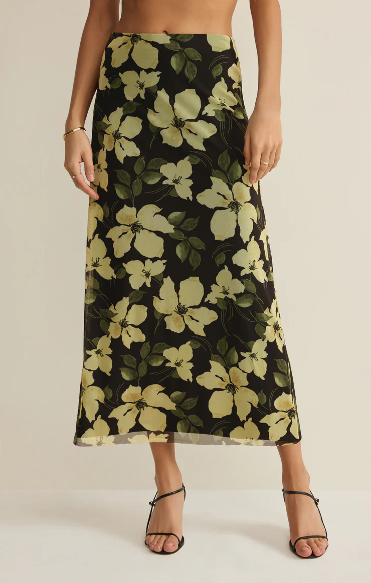 Z Supply Eda Ren Floral Mesh Maxi Skirt