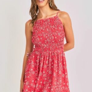 Sadie and Sage Firecracker Shirred Mini Dress