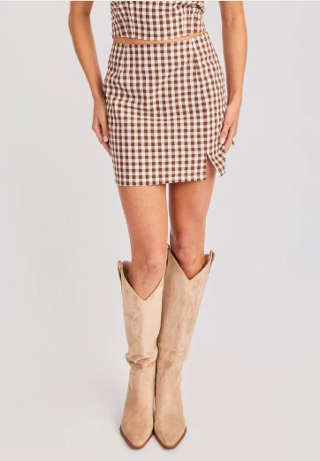 Sadie and Sage Mustang Gingham Mini Skirt