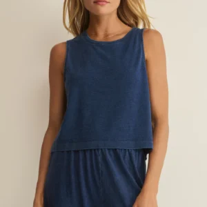 Z Supply Sloane Jersey Denim Muscle Tank