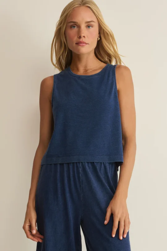 Z Supply Sloane Jersey Denim Muscle Tank