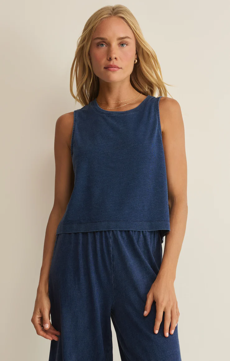 Z Supply Sloane Jersey Denim Muscle Tank