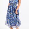 Sadie and Sage Glow Path Shirred Midi Dress