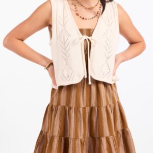 Sadie and Sage Junie Pointelle Sweater Vest