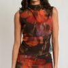 Dex Mesh Floral Top