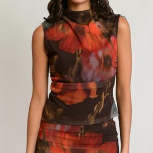 Dex Mesh Floral Top