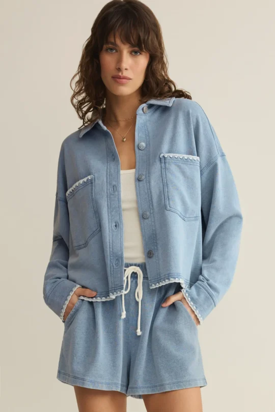 Z Supply All Day Crop Whipstitch JAcket