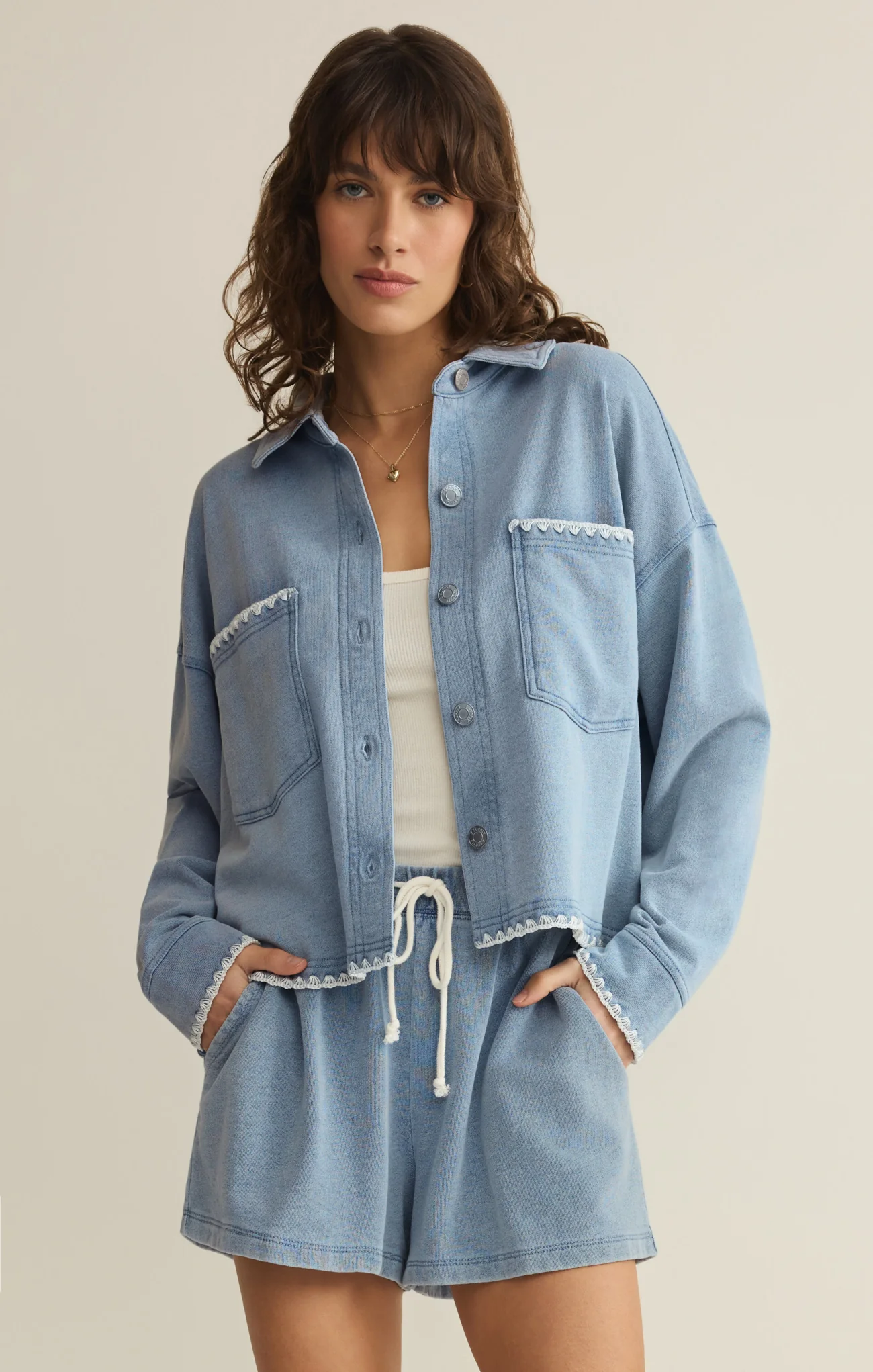 Z Supply All Day Crop Whipstitch JAcket