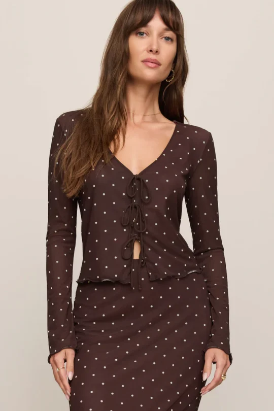 Z Supply Amara Polka Dot Mesh Top