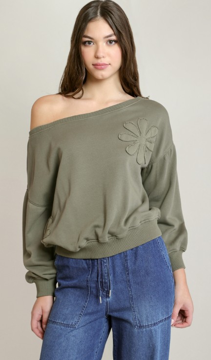 Dex Floral Embroid Sweatshirt