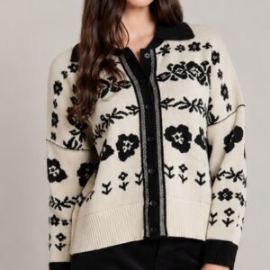 Dex Flower Jacquard Cardigan