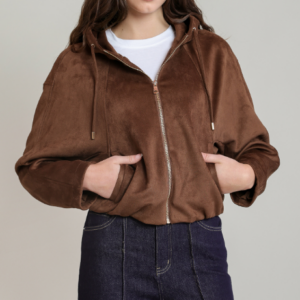 Dex Faux Suede Hooded Bomber