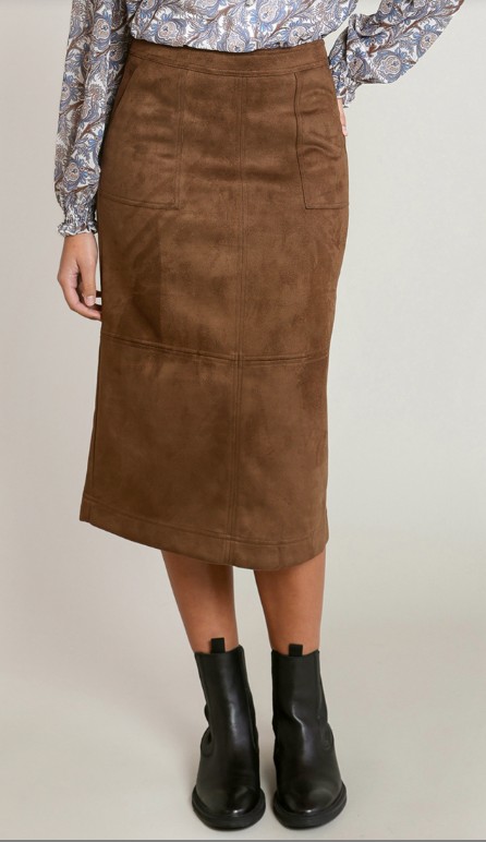 Dex Suede Midi Skirt