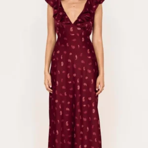 Mink Pink Aries Ruffled Midi Dress