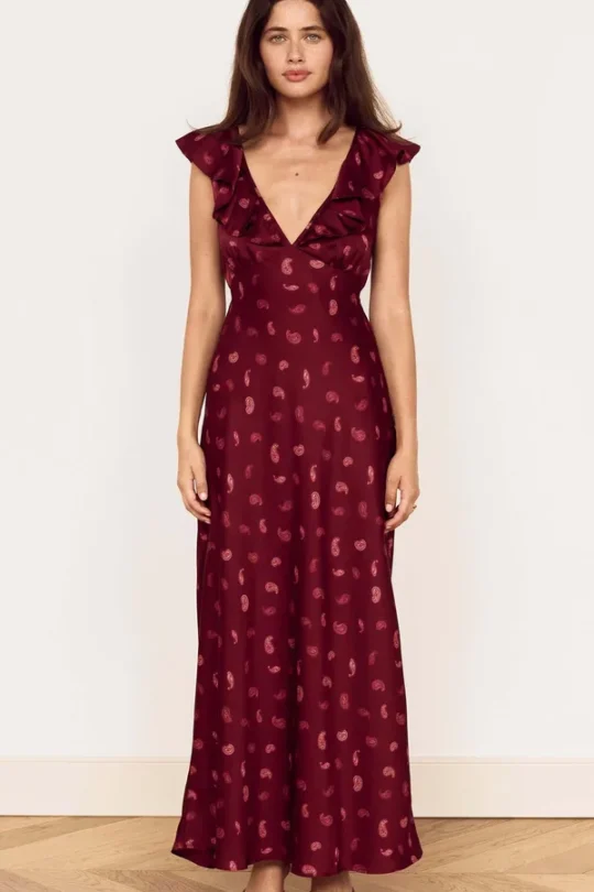 Mink Pink Aries Ruffled Midi Dress