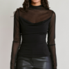 Dex Sheer Cowl Top