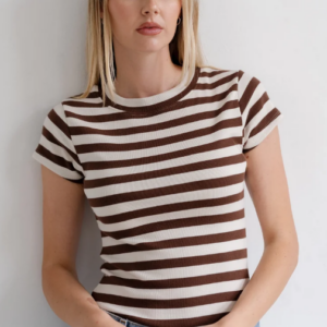 Brunette The Label Ribbed Cap Sleeve Tee
